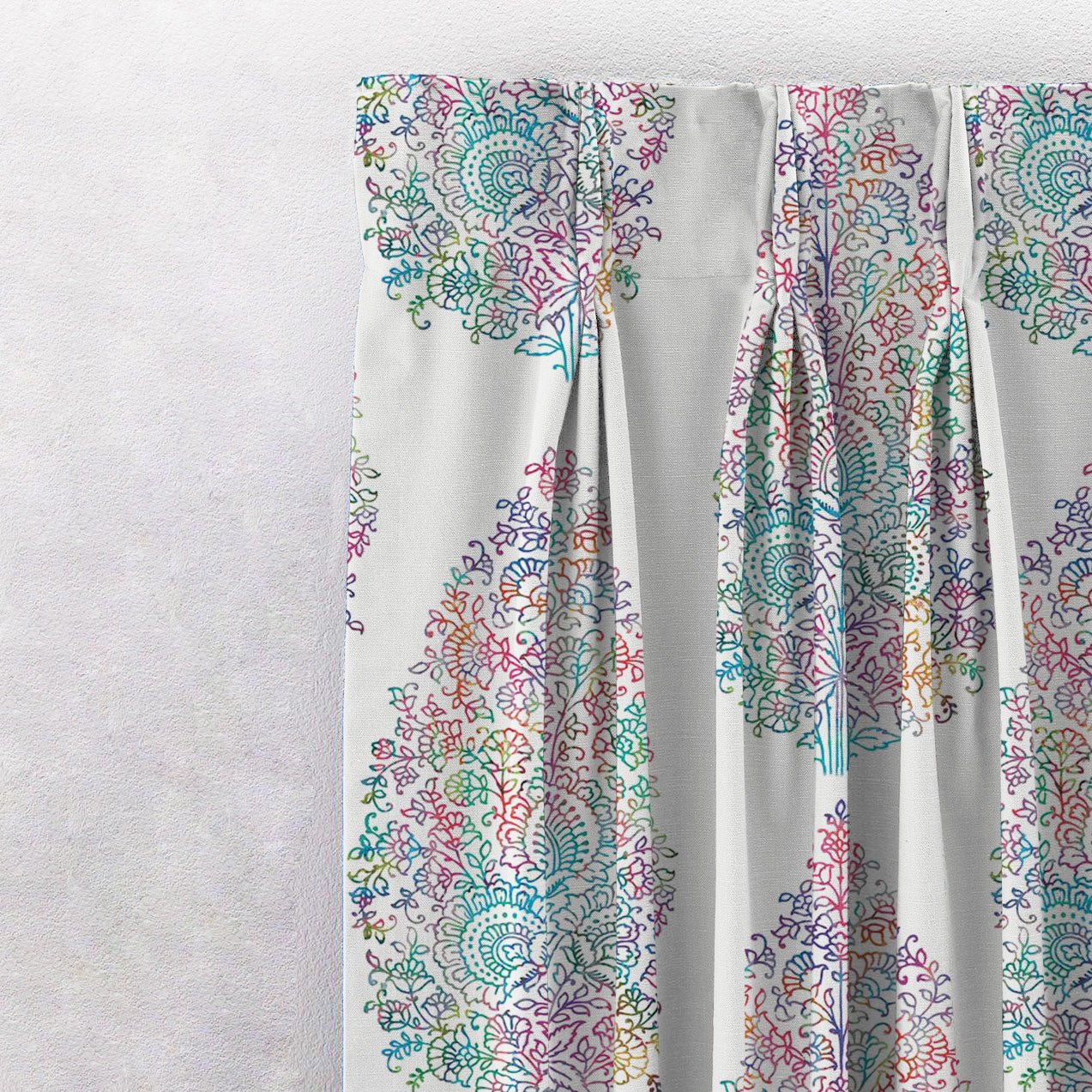 Elegant Floral Print Room Darkening Curtains Set of 2 DS108A - Image 4