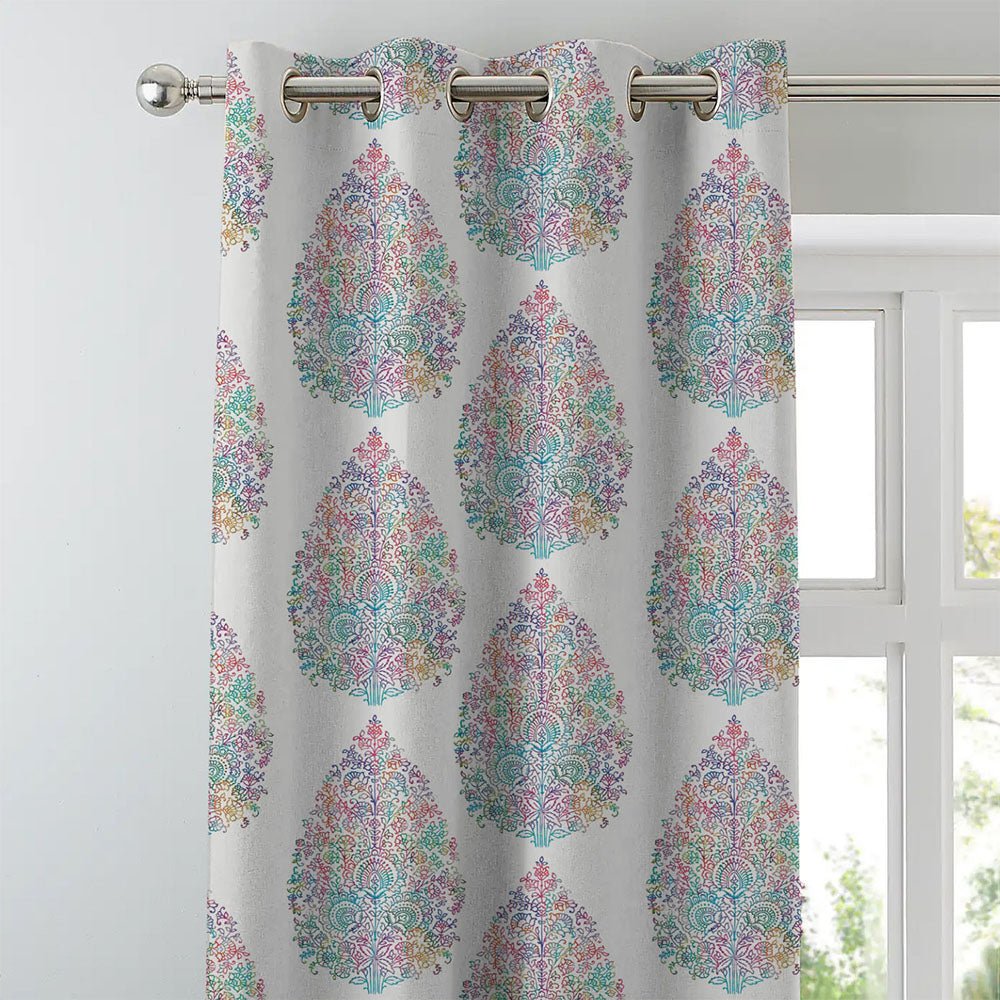 Elegant Floral Print Room Darkening Curtains Set of 2 DS108A - Image 3