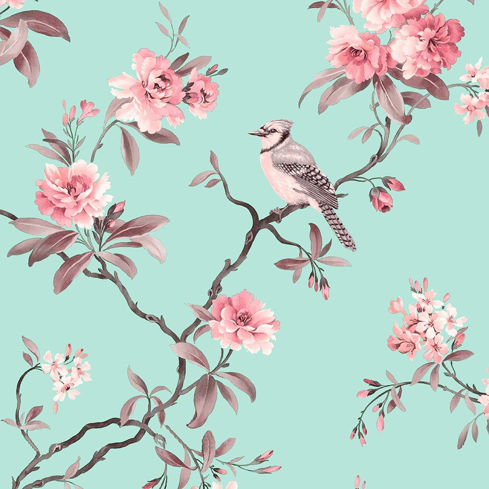 Elegant Floral Print Room Darkening Curtains Set of 2 DS207B - Image 2