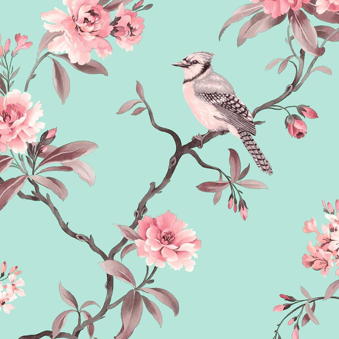 Blossoming Wings Floral Dusty Pink Heavy Satin Blackout Curtains Set Of 2 - (DS207B) - Image 6