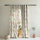 Elegant Floral Print Room Darkening Curtains Set of 2 DS260A