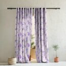 Lovely Lavender Floral Lavendar Heavy Satin Room Darkening Curtains Set Of 2 - (DS260B)