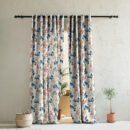 Chromatic Foliage Floral Tan Beige Heavy Satin Room Darkening Curtains Set Of 2 - (DS271D)
