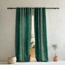 Elegant Floral Print Room Darkening Curtains Set of 2 DS357A
