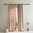 Elegant Floral Print Room Darkening Curtains Set of 2 DS367A