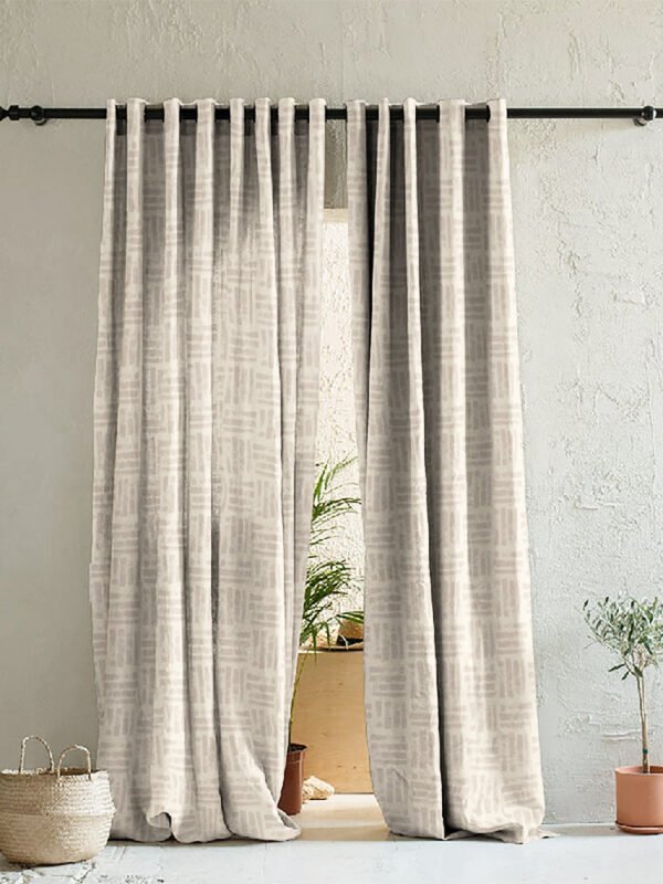 Elegant Geometric Print Room Darkening Curtain - Set of 2 - DS413D