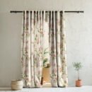Elegant Floral Print Room Darkening Curtains Set of 2 DS427B