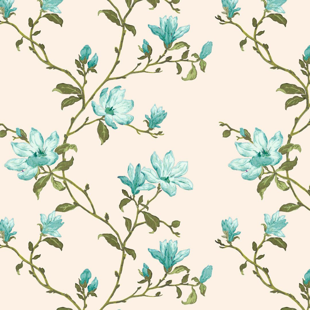 Elegant Floral Print Sheer Semi Transparent Curtain - Set of 2 -DS427C - Image 2
