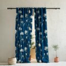 Elegant Floral Print Room Darkening Curtains Set of 2 DS428A