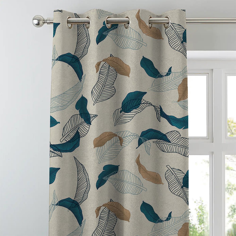 Elegant Floral Print Room Darkening Curtains- Set of 2 -Ds 467A - Image 3