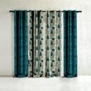 Tropical Twilight Floral & Ombre Print Combination Room Darkening Curtains Set Of 4 Door Curtain - (468A471A)