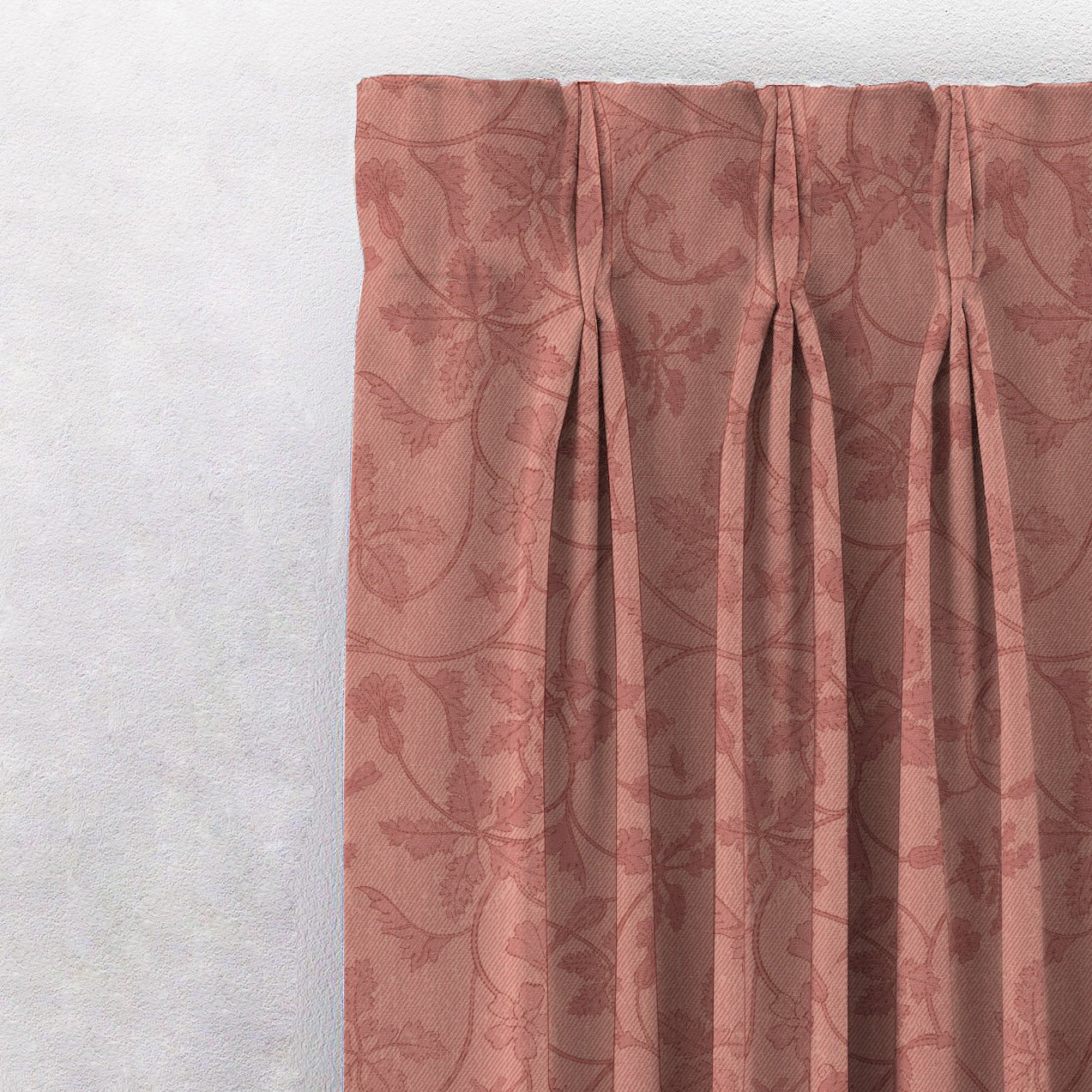 Nouveau Petal Floral Bubblegum Pink Heavy Satin Room Darkening Curtains Set Of 2 - (DS496B) - Image 2