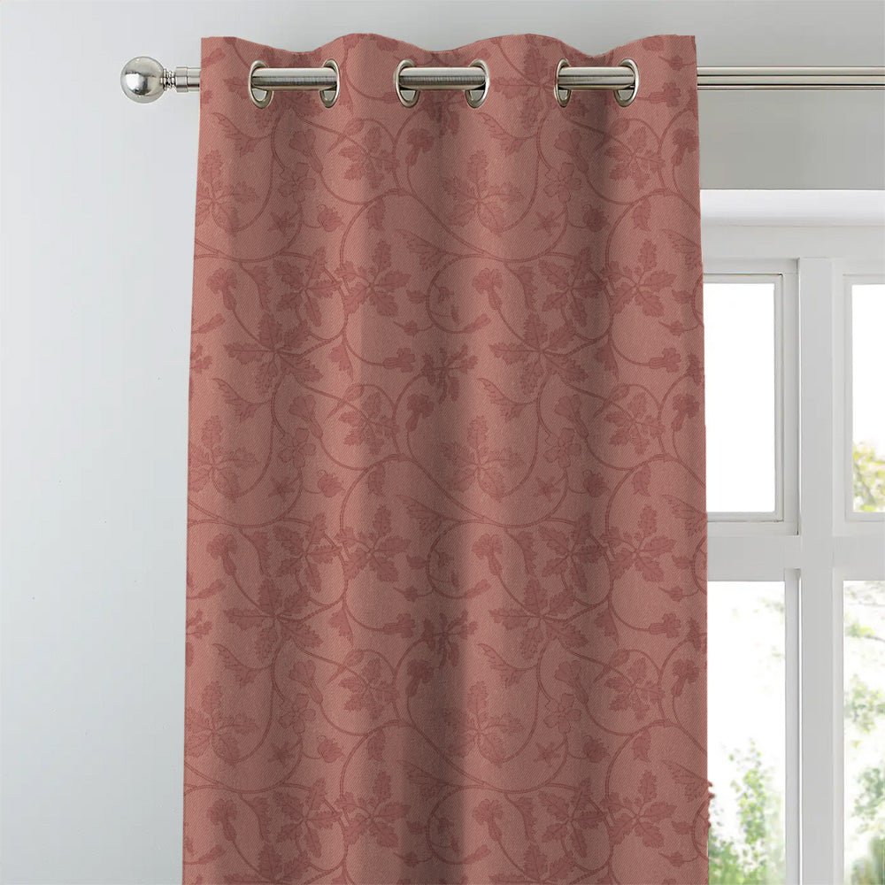Nouveau Petal Floral Bubblegum Pink Heavy Satin Room Darkening Curtains Set Of 2 - (DS496B) - Image 3
