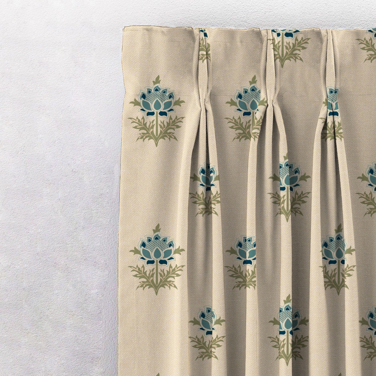Elegant Floral Print Room Darkening Curtains- Set of 2 - DS521 D - Image 4
