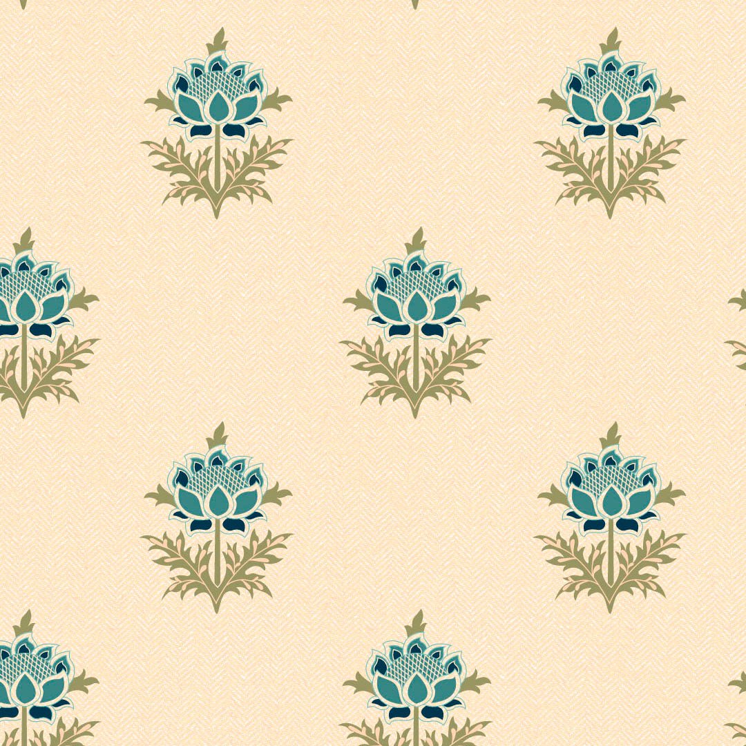 Elegant Floral Print Room Darkening Curtains- Set of 2 - DS521 D - Image 2