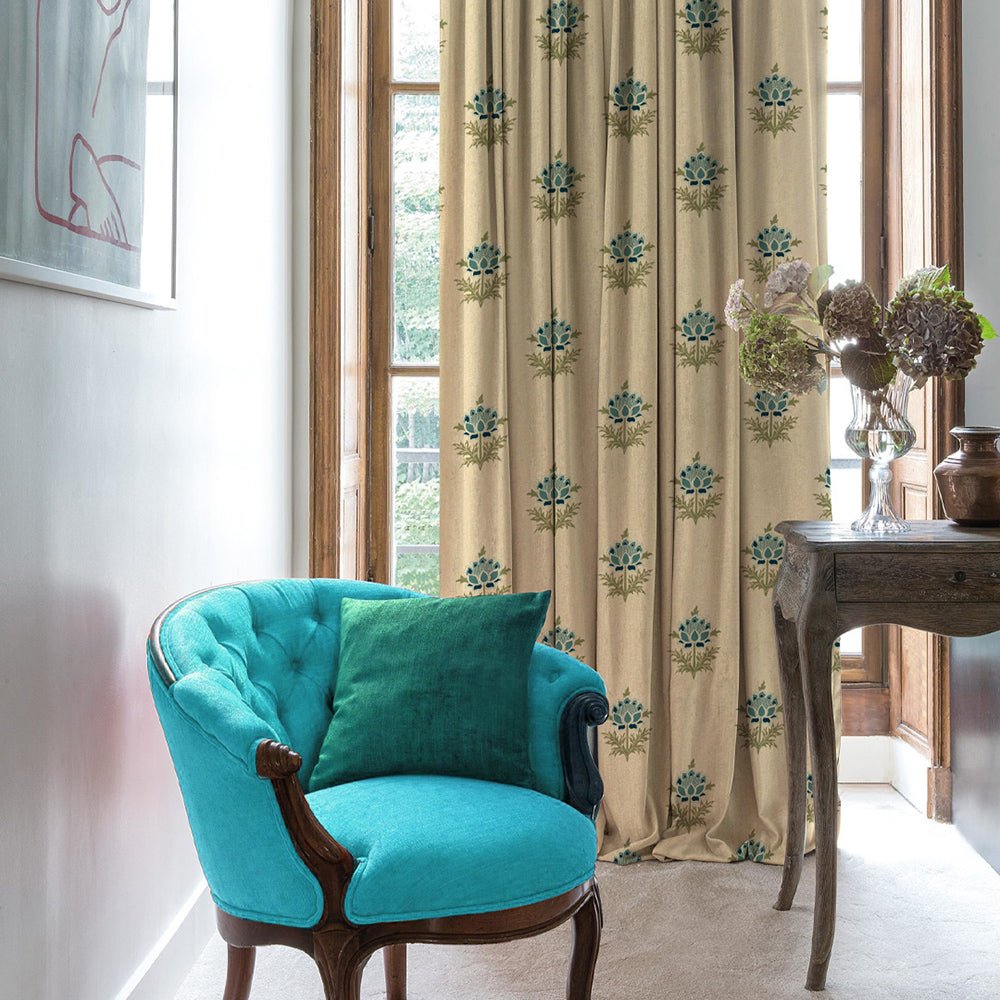 Elegant Floral Print Room Darkening Curtains- Set of 2 - DS521 D - Image 5