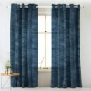 Elegent Geometric Print Matt Finish Room Darkening Curtain Set of 2 MTDS527A