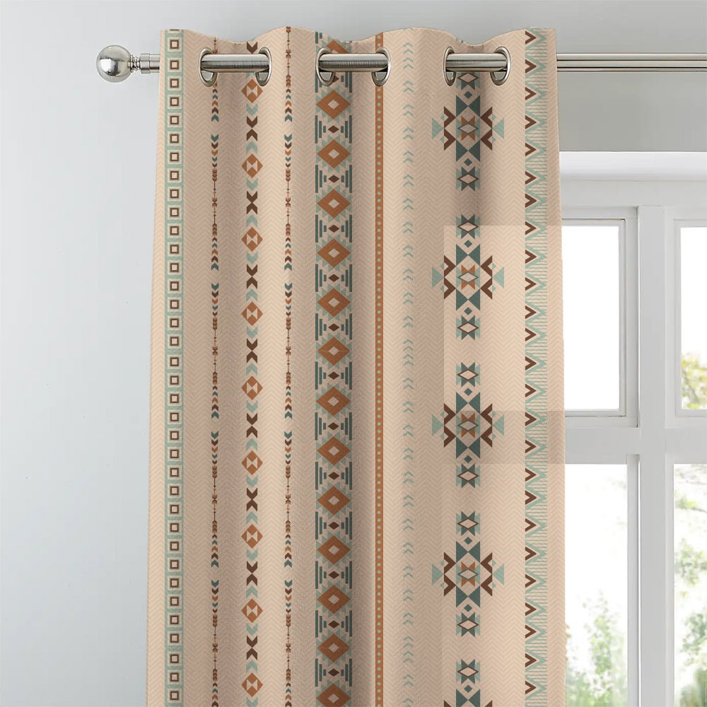 Digital Boho Printed Twill Textured Room Darkening Curtains Set Of 2 - DS529B - Image 3