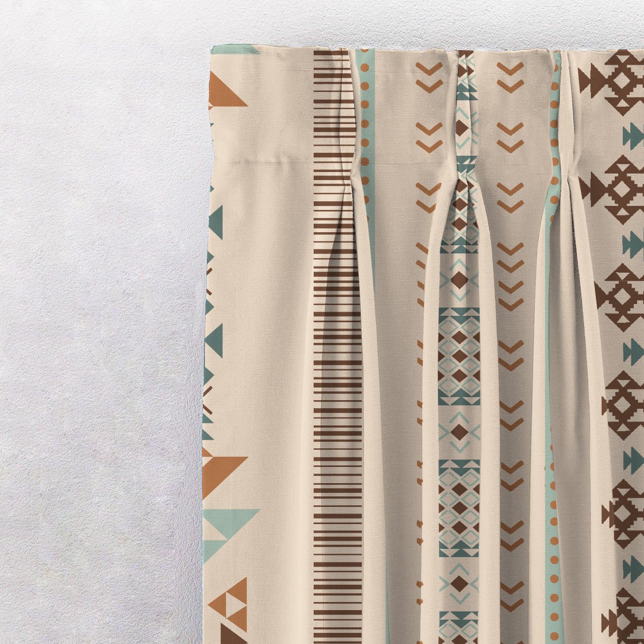 Digital Boho Printed Twill Textured Room Darkening Curtains Set Of 2 - DS529B - Image 4