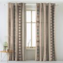 Digital Boho Printed Twill Textured Room Darkening Curtains Set Of 2 - DS529B