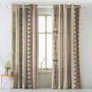 Digital Boho Printed Twill Textured Room Darkening Curtains Set Of 2 - DS529D