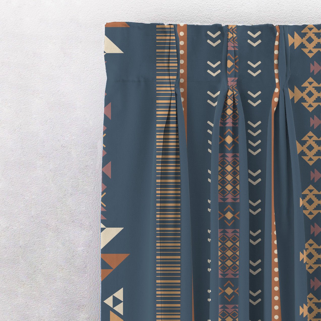 Digital Boho Printed Twill Textured Room Darkening Curtains Set Of 2 - DS529E - Image 4