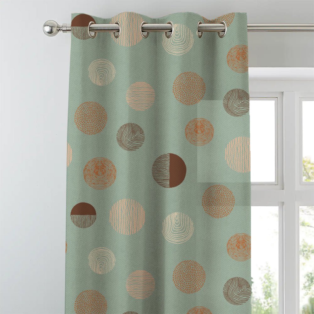 Digital Boho Printed Twill Textured Room Darkening Curtains Set Of 2 - DS530B - Image 3