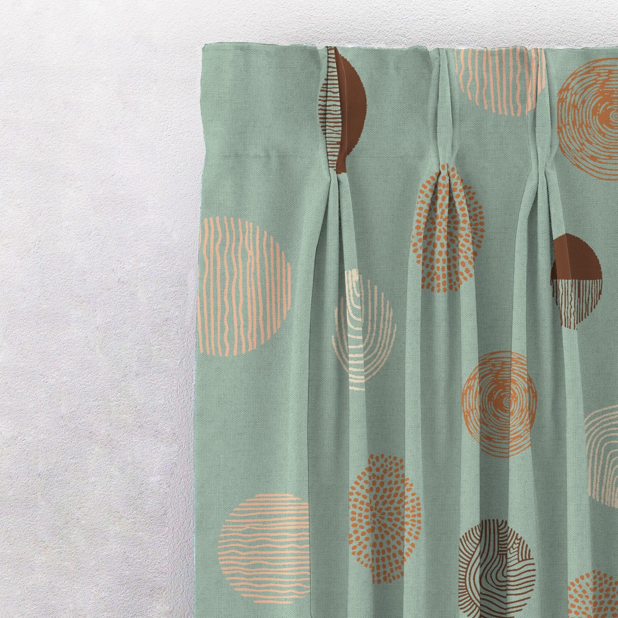 Digital Boho Printed Twill Textured Room Darkening Curtains Set Of 2 - DS530B - Image 4