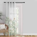 Garden Grace Floral Linen Sheer Curtain Set Of 1pc DS549