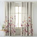 Pastel Posy Floral Mauve Matte Finish Room Darkening Curtains Set Of 2 - (DS553)