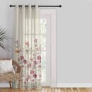 Pastel Posy Floral Linen Sheer Curtain Set Of 1pc DS553