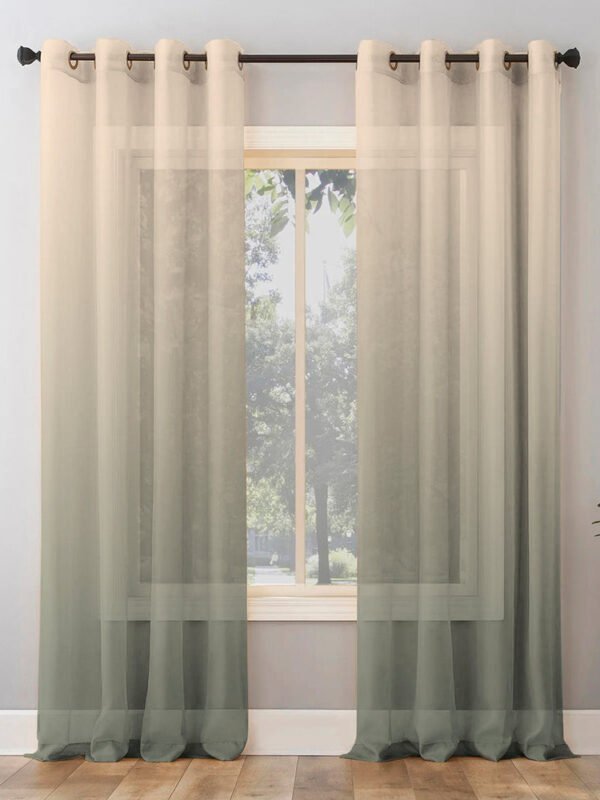 Digital Boho Printed Sheer Semi Transparent Curtain Set Of 2 - DSBH04SHR