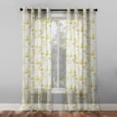 Elegant Floral Print Sheer Semi Transparent Curtain - Set of 2 -DS133A1