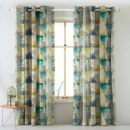 Elegant Geometric Print Matt Finish Room Darkening Curtain Set of 2 - MTDS145A