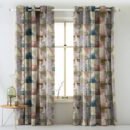 Elegant Geometric Print Matt Finish Room Darkening Curtain Set of 2 - MTDS145B