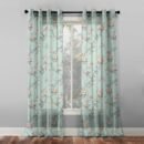 Elegant Floral Print Sheer Semi Transparent Curtain - Set of 2 -DS207A