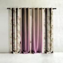Elegant Floral & Ombre Print Combination Room Darkening Curtains - Set Of 4 Door Curtain (427BOFC12) - Pink & Beige