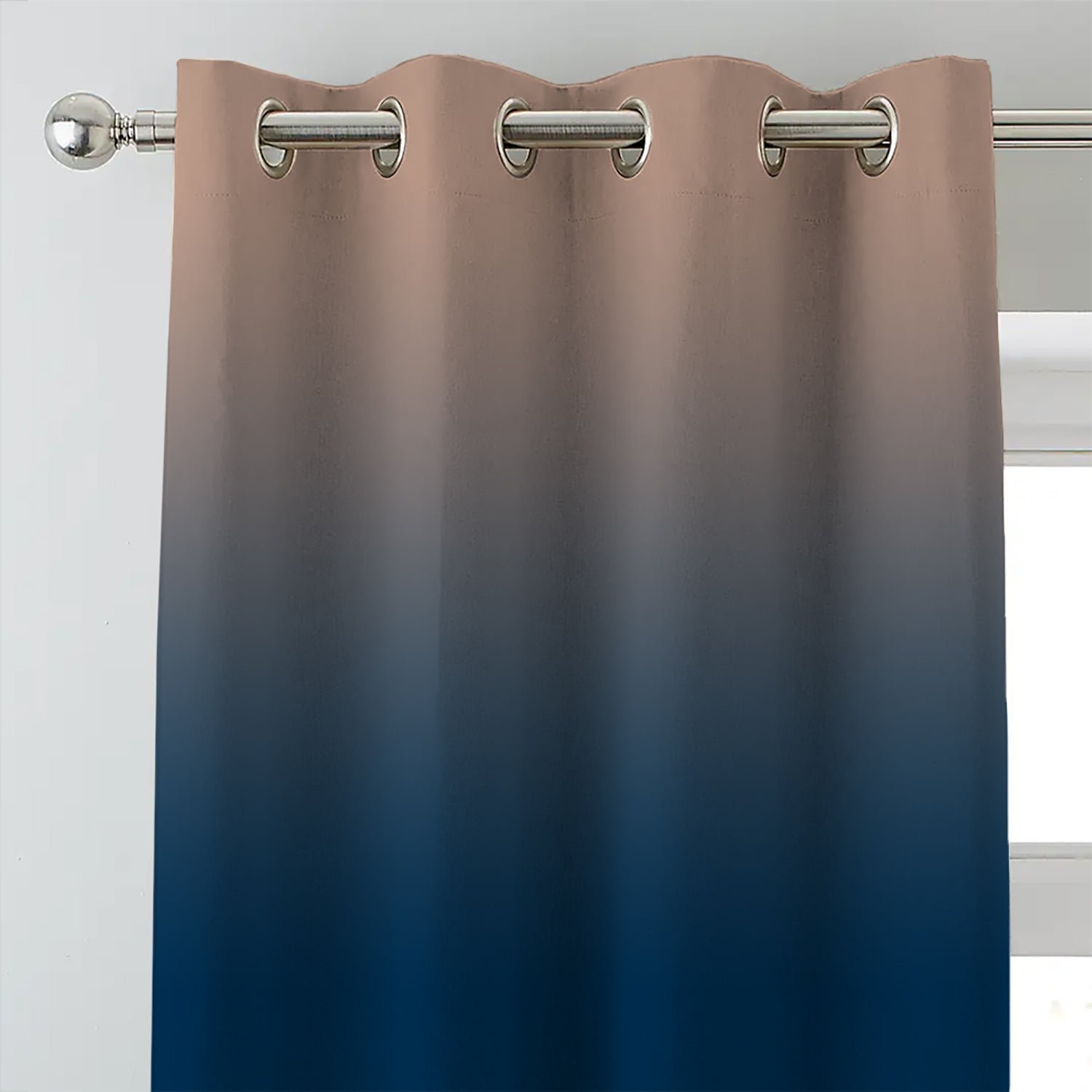 Elegant Ethnic & Ombre Print Combination Room Darkening Curtains - Set Of 4 Door Curtain (452AMR2) - Blue & Cream - Image 7