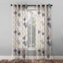 Elegant Ethenic Print Sheer Semi Transparent Curtain - Set of 2 DS452A1