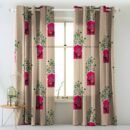 Elegant Ethenic Print Matt Finish Room Darkening Curtain Set of 2 - MTDS489C
