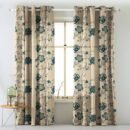 Elegant Floral Print Matt Finish Room Darkening Curtain Set of 2 - MTDS516D