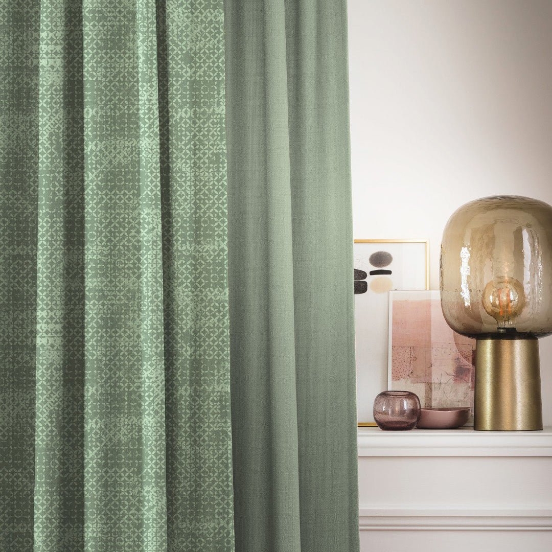 Elegant Abstract Print Matt Finish Room Darkening Curtain Set of 2 - MTDS522D - Image 5