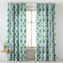 Elegant Geometric Print Matt Finish Room Darkening Curtain Set of 2 - MTDS58D