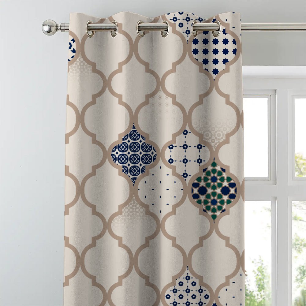 Elegant Ethenic Room Darkening Curtain Set of 2 - DS452A - Image 3