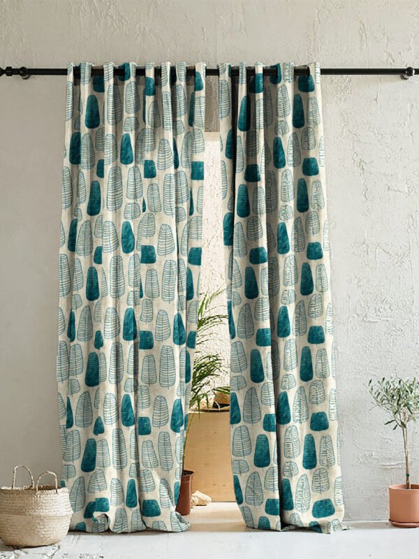 Elegant Floral Print Room Darkening Curtains- Set of 2 -DS 468A