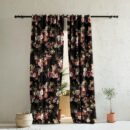 Elegant Floral Print Room Darkening Curtains- Set of 2 -DS 474 C
