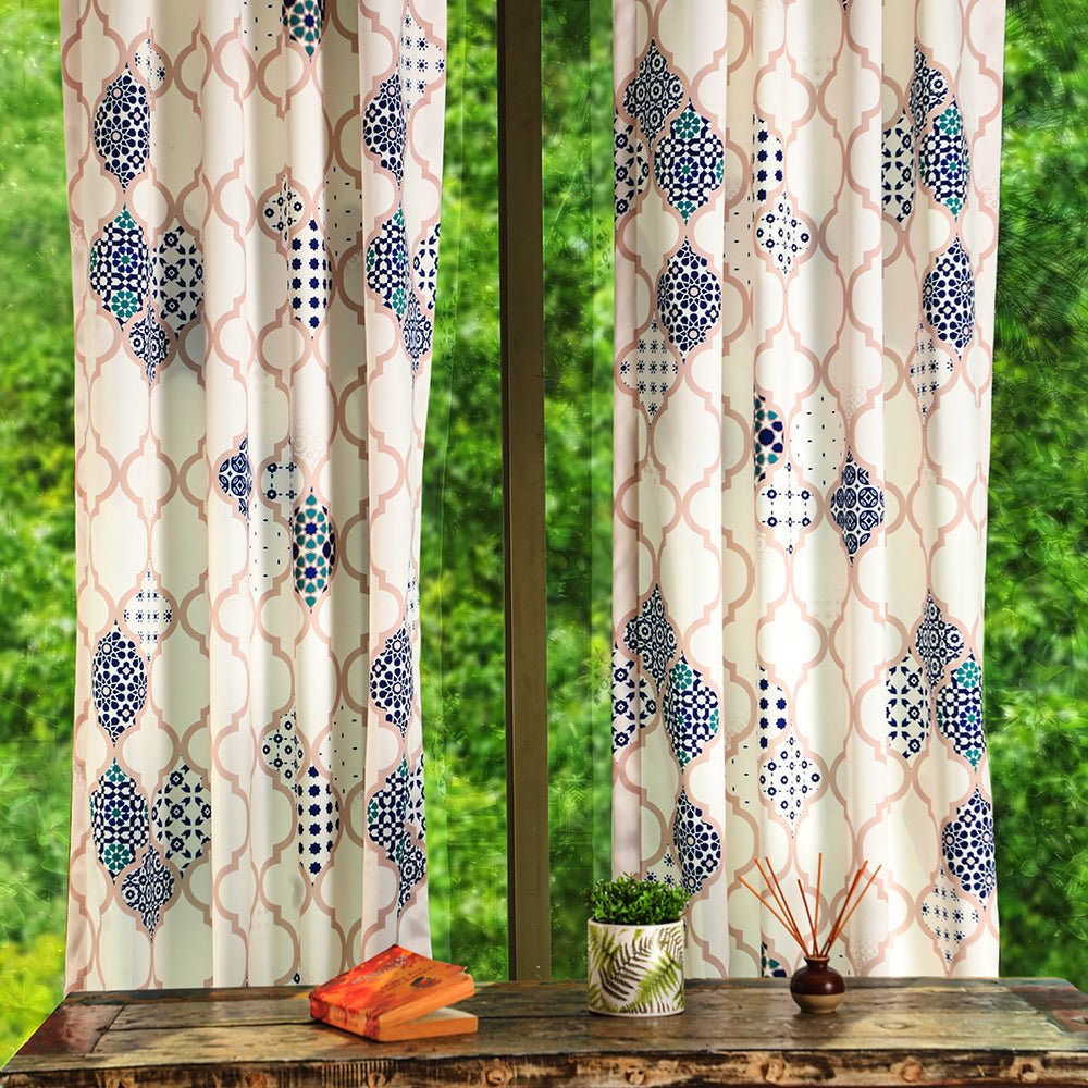 Elegant Ethenic Room Darkening Curtain Set of 2 - DS452A - Image 4