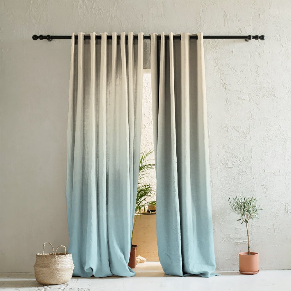 Elegant Ombre Print Room Darkening Curtain - Set of 2 - DSFRDM1