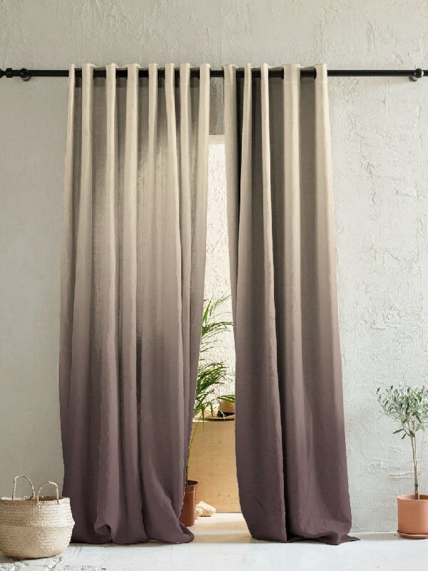 Elegant Ombre Print Room Darkening Curtain - Set of 2 - DSFRDM6