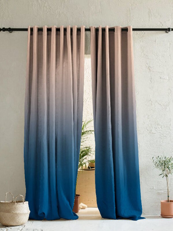 Elegant Ombre Print Room Darkening Curtain - Set of 2 - DSMR2